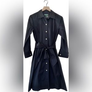❌SOLD❌ Lauren Ralph Lauren Black Button Up Shirt Dress Size 10